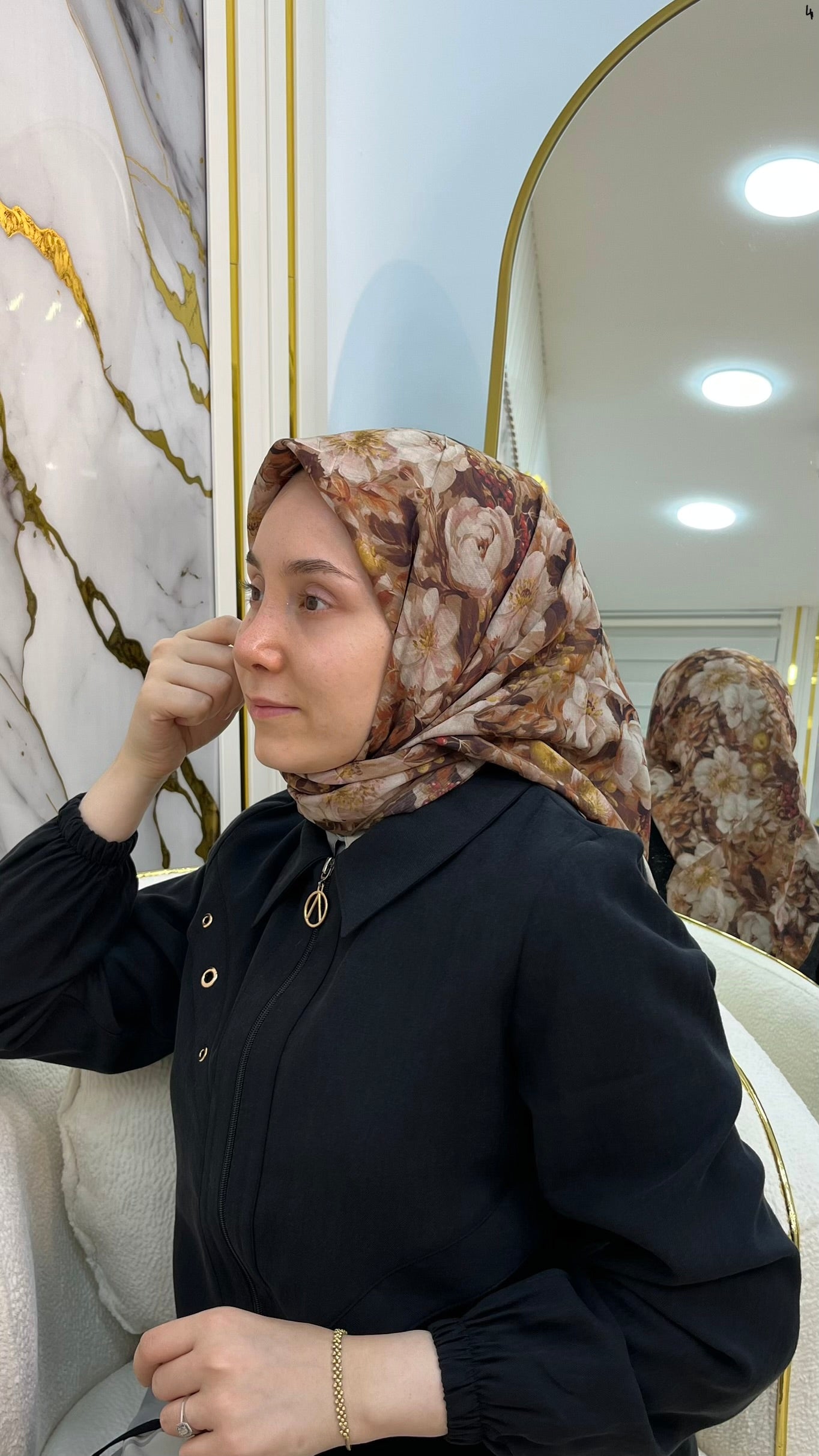 GLAMOURIA PAMUKLU ÇİÇEK DESEN EŞARP 3875