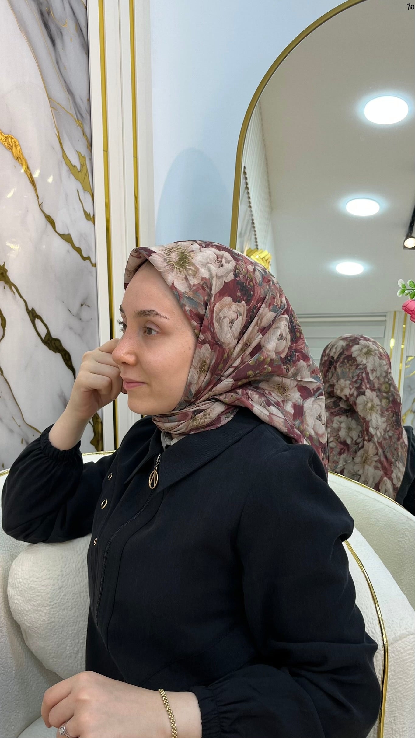 GLAMOURIA PAMUKLU ÇİÇEK DESEN EŞARP 3875