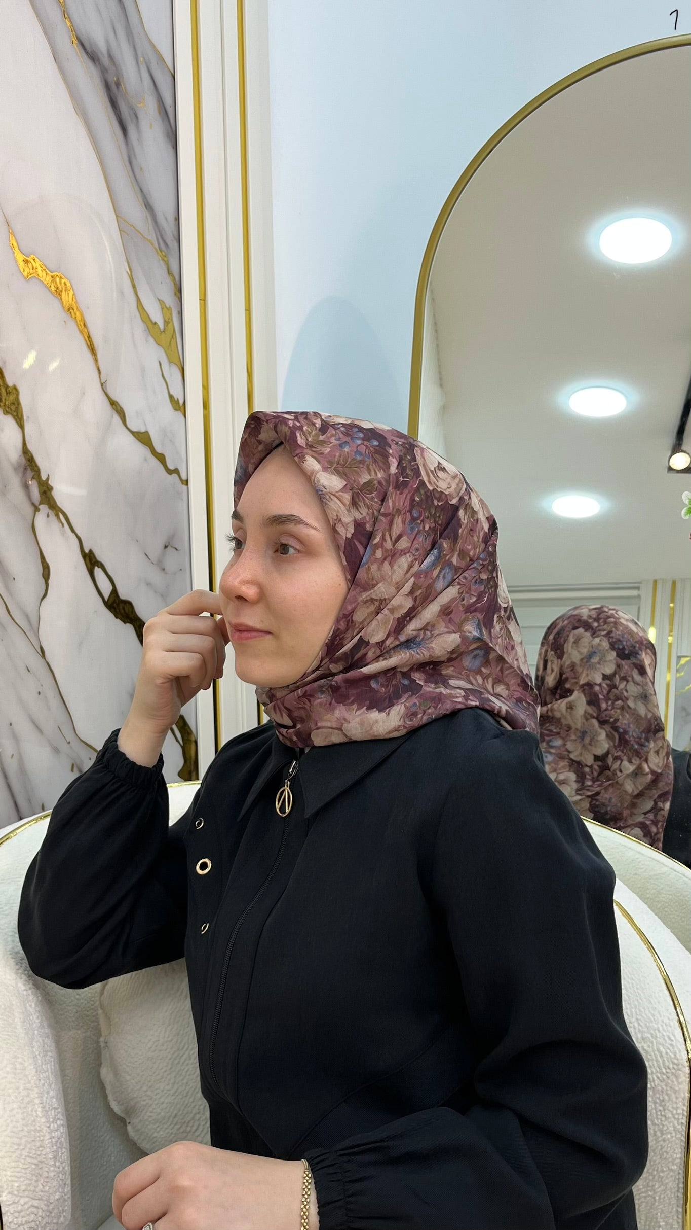GLAMOURIA PAMUKLU ÇİÇEK DESEN EŞARP 3875