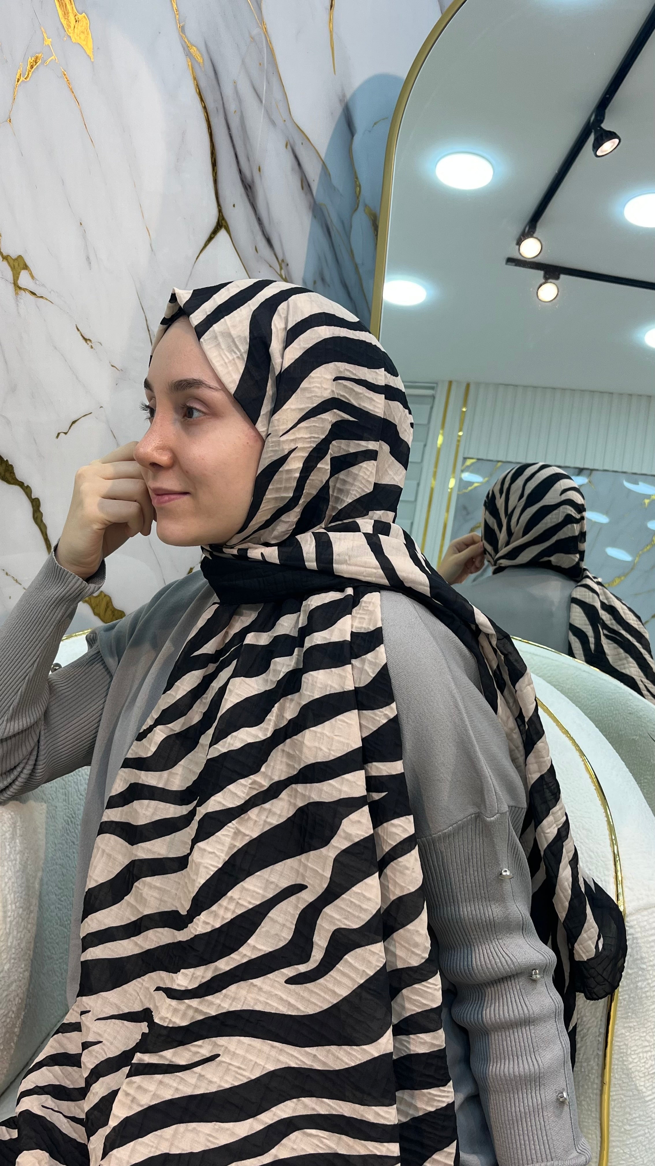 MÜSLİN ZEBRA DESEN ŞAL 3853