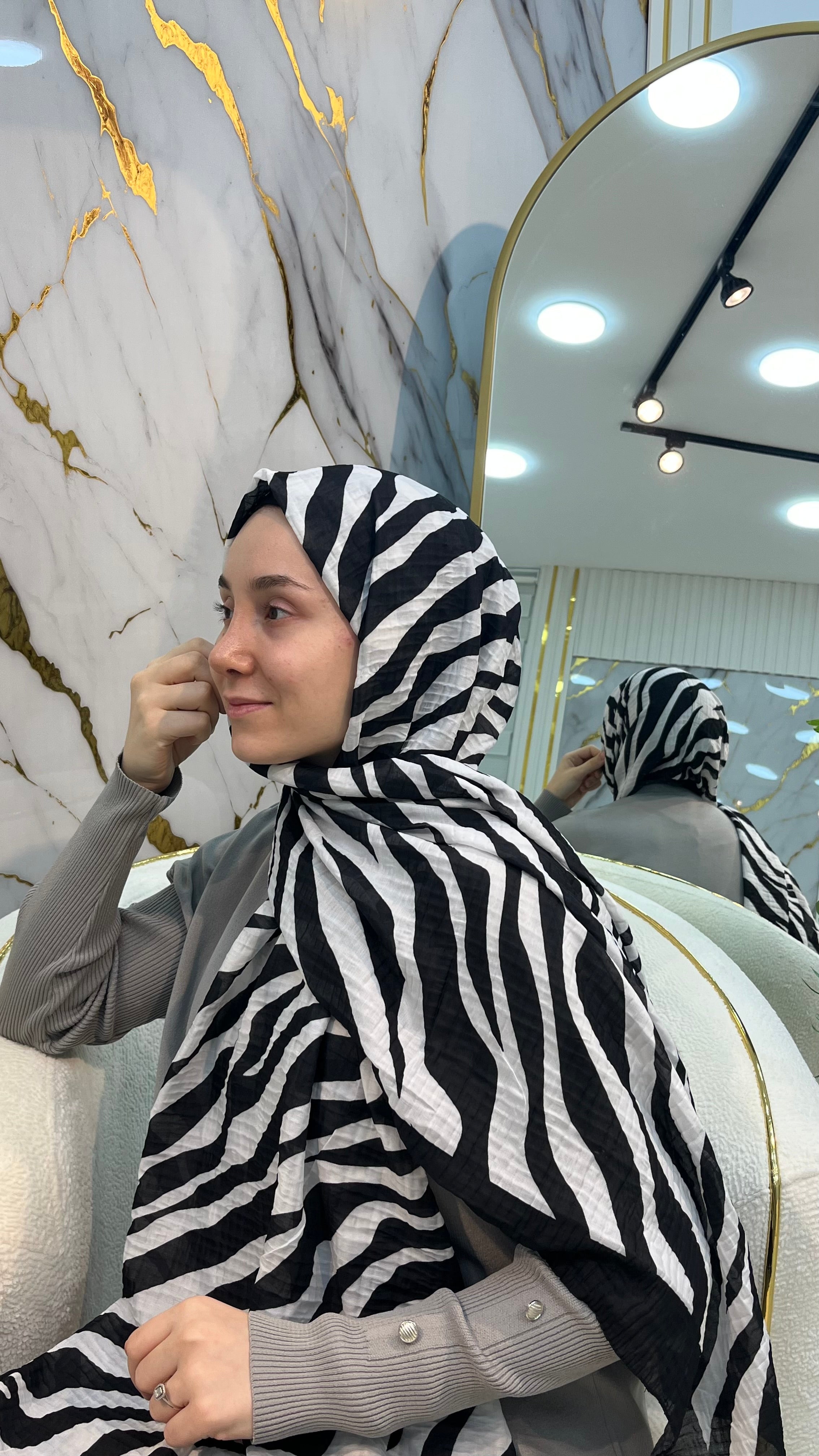 MÜSLİN ZEBRA DESEN ŞAL 3853