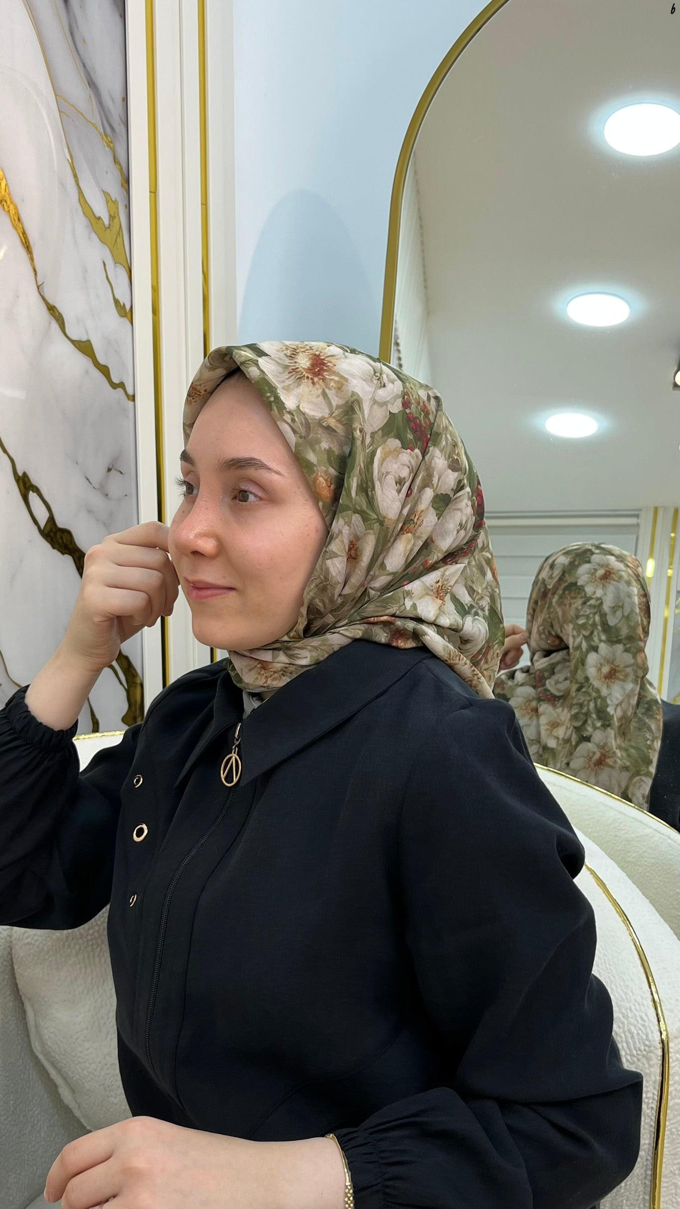 GLAMOURIA PAMUKLU ÇİÇEK DESEN EŞARP 3875