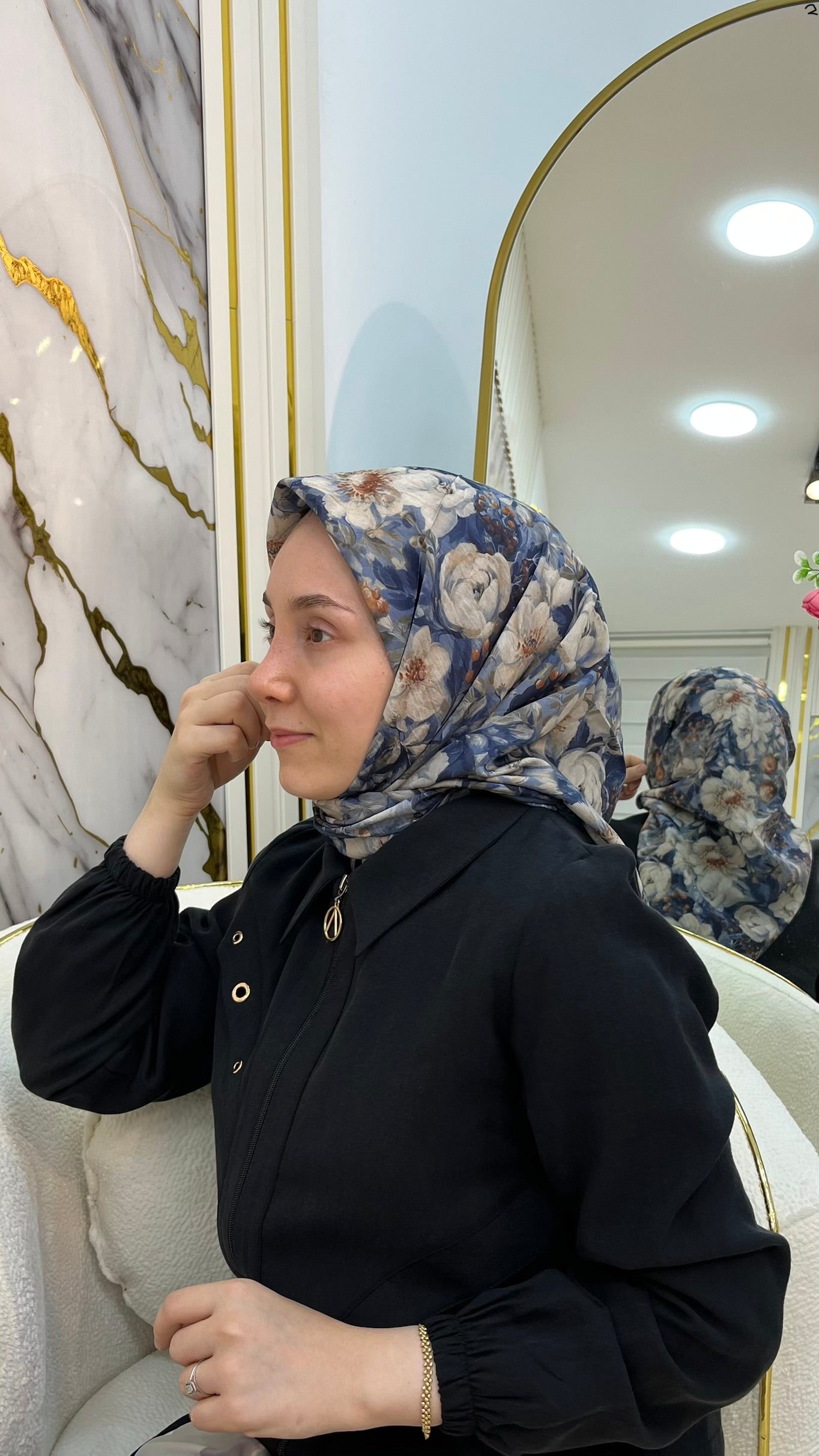 GLAMOURIA PAMUKLU ÇİÇEK DESEN EŞARP 3875