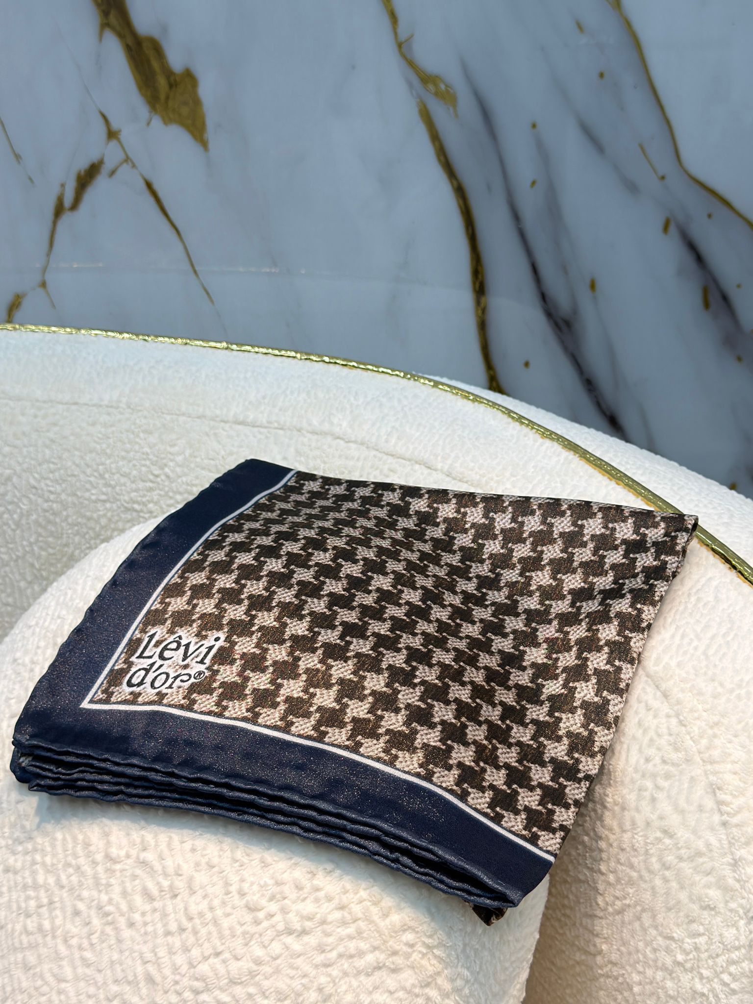 LEVİDOR KAZ AYAĞI DESEN EŞARP 3803